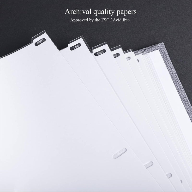 1DOT2 Photo Album with Writing Space 50 Pages 4x6 Photos Hold 200 or 5x7 Pictures Hold 100, Linen Cover Small Photo Book Albums with Memo for Anniversary Wedding Baby (Beige) - Image 5